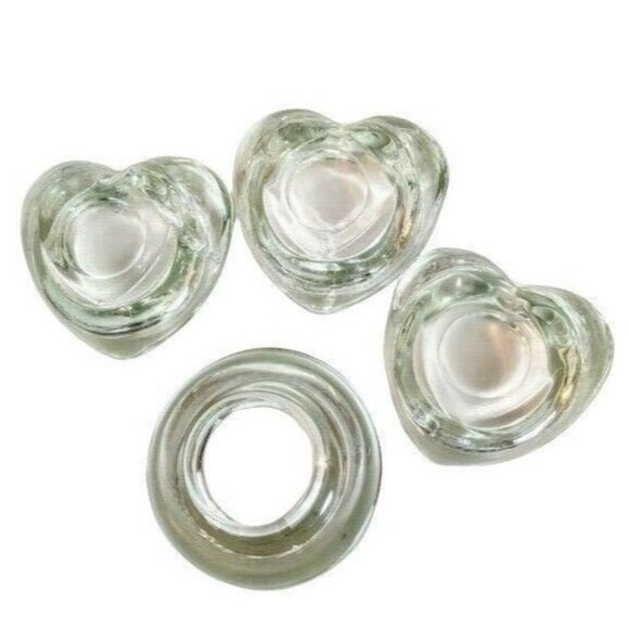 Crystal Clear Small Clear Glass Votive Candle Holders set of 4 1h - Picture 1 of 4